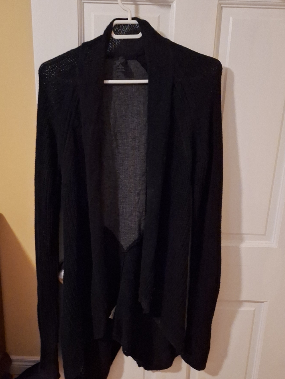 Prana Black Open-Front Knit Cardigan